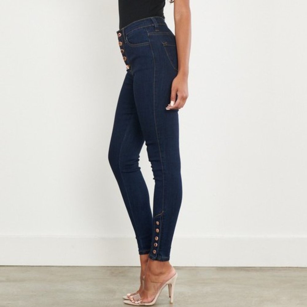 Vibrant MIU Snap Ankle Jeans #9062